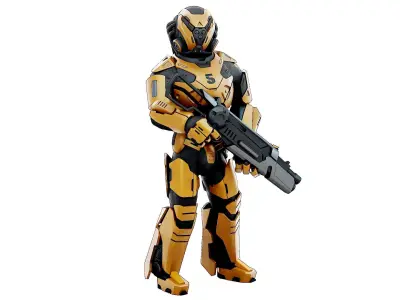 CYBORG SOLDIER RX-100 Rigged for Unreal Engine - Unity - MIXAMO  3D model