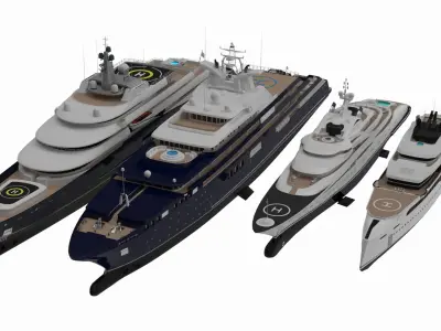 Collection yacht Bay Sixth 3D model