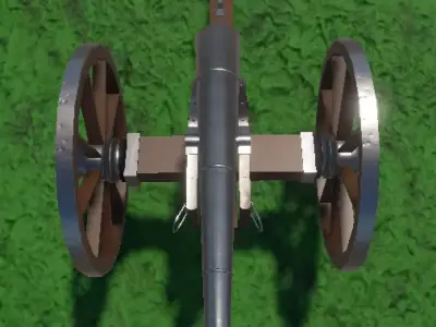 1860 12 Pounder Civil War Cannon Low-poly 3D model