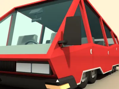 CAR 4 - Van Low-poly 3D model