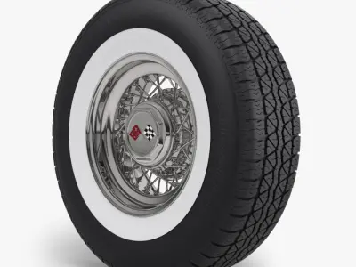  Classic Wire Wheel and Tire BFG 3D model