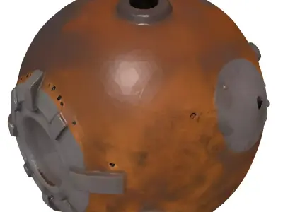 Rusty Iron Cannonball 3D Model 3D model