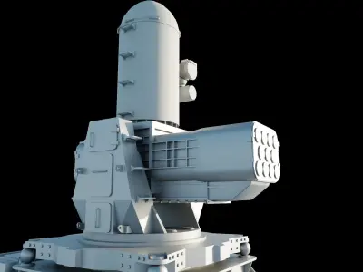 SeaRam Ship Defense System Free low-poly 3D model
