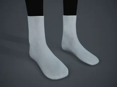 White Socks Style 4  Low-poly 3D model