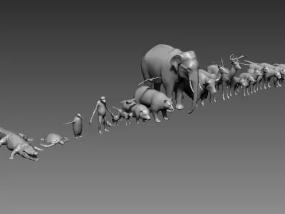 Big Animal Pack for Zbrush 3D model
