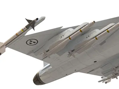Saab JAS 39 Gripen Low-poly 3D model
