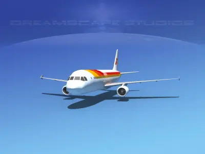 Airbus A320 LP Iberia Low-poly 3D model