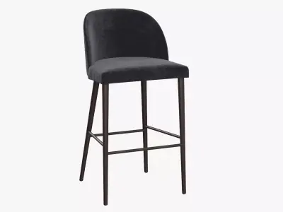 CRATE BARREL Camille Anthracite Velvet Bar Stools Free 3D model