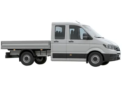 MAN TGE Flatbed Truck Duble 3D model