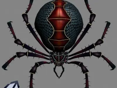 Animated Spider Low-poly 3D model