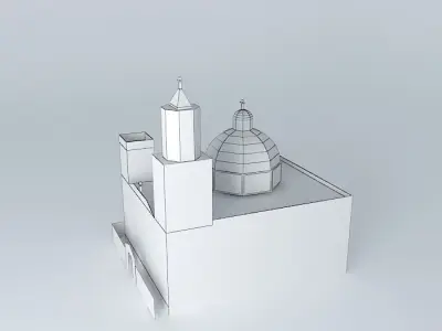 Sanctuary model building with dome on top 3D model