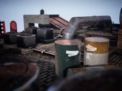 Industrial Props 14 Assets Low-poly 3D model