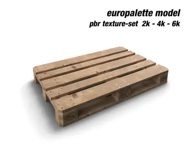 Europalette wooden pallets Low-poly 3D model