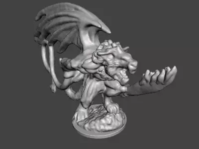 6MM SCALE CHAOTIC GREAT DEMON MINIATURE SCIFI OR FANTASY GAMES 3D print model