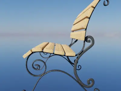 Bench with artistic forging Free 3D model