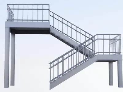 Stair Low-poly 3D model