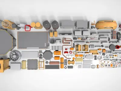 Sci-Fi architecture Elements collection 31 3D model