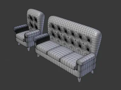 Chair Sofa low poly Free low-poly 3D model