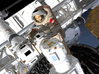 Chinese Astronaut Space Suit Haiying Rigged 3D model