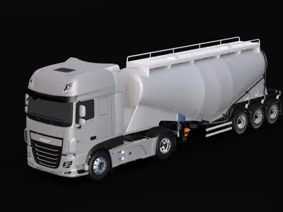 2018 DAF 106 XF EURO 6 4X2 Cement Trailer 3D model