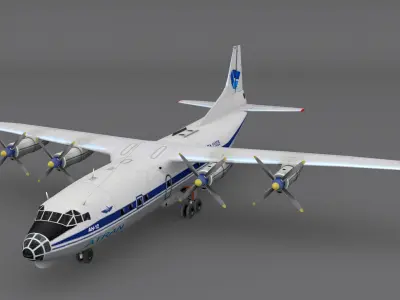 Antonov An-12  Low-poly 3D model