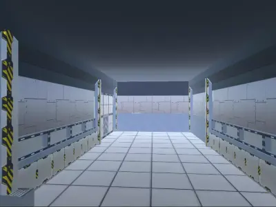 Modular Sci-Fi Lab Environment Low-poly 3D model