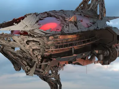 Santa Great Airship 3D model