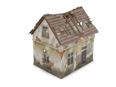 Post Apocalyptic Building Pack Low-poly 3D model