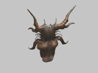Demon Woman Alien Head Bust Low-poly 3D model purchase