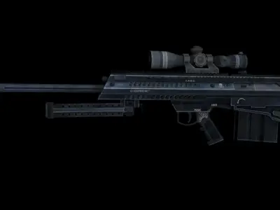 Barrett XM500 Sniper Rifle Low-poly 3D model