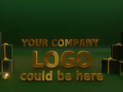 Christmas gift boxes animation for your company logo 3D model