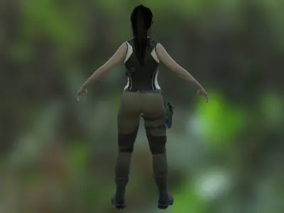 Angelina Jolie as Lara Croft Low-poly 3D model