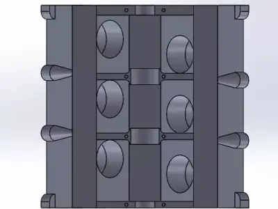 V6 engine block motor 3D model