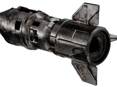 Sci-fi military rockets 3D model