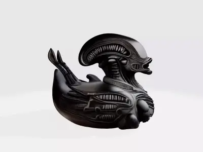 Xenomorph duck 3d model Low-poly 3D model