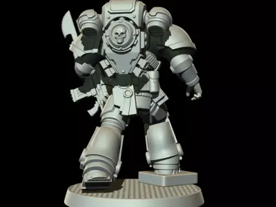 Sci-Fi Heavy Trooper STL Modular Power Armor 32mm Miniature V6 3D print model