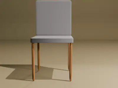 1 mesa e 2 cores de cadeiras Low-poly 3D model
