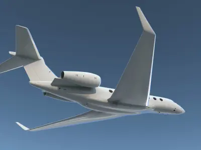 Large Private Jet Rigged for Modo 3D model