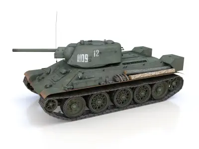T-34-76 UZTM - Model 1942 - Soviet tank - 1109 3D model