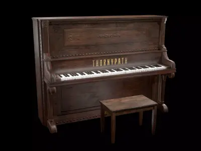 Old Piano Free low-poly 3D model