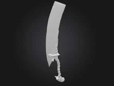 Eldritch Cleaver Stylized Fantasy Horror Weapon Low-poly 3D model