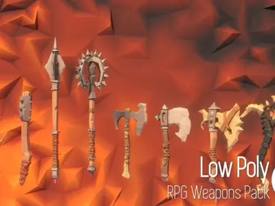 Low Poly RPG Weapons Pack Low-poly 3D model