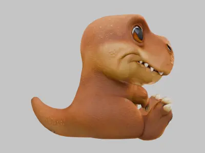  3D model of a T-Rex Kid Low-poly 3D model