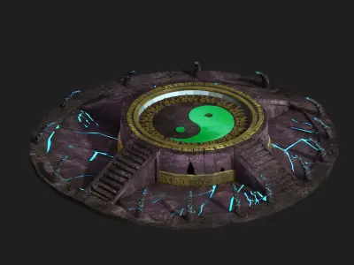 Tai Chi altar respawn Dragons platform shrine stairs 3D model