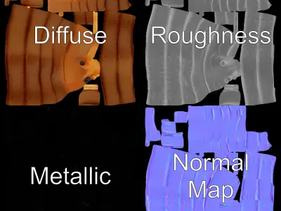 Realistic Caterpillar Model Pack with Detailed Textures Low-poly 3D model