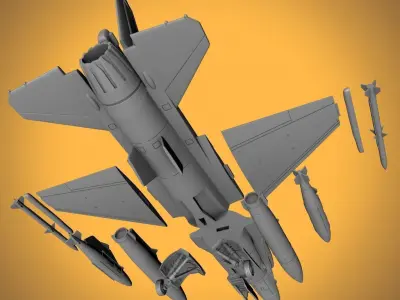 F-16 FIGHTING FALCON SCALE 1-48 FULL ARMAMENT 3D print model