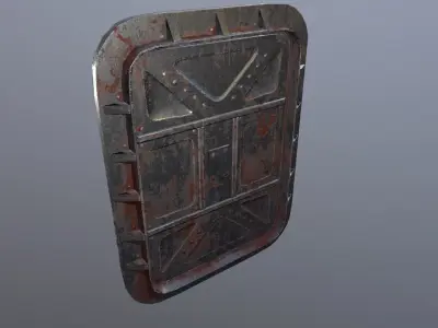 Submarine door Game Ready Low-poly 3D model