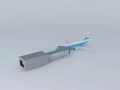 Jetway; Airplane Boarding Scene Free 3D model
