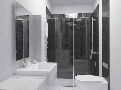 Modern Bathroom Scene 3D model get