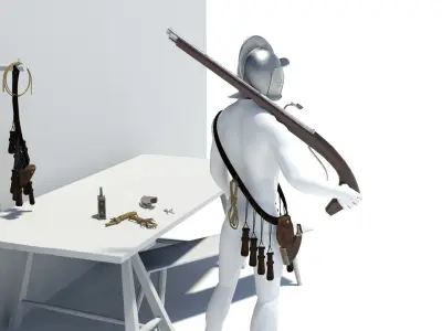 16th century Harquebusier equipment 3D Model Collection